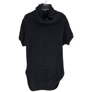 UGG Women's Gray Knit Turtleneck Short Sleeve Poncho Tunic Sweater Size M